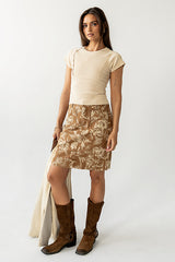 Millie Reverse Seam Top in Tan - FINAL SALE