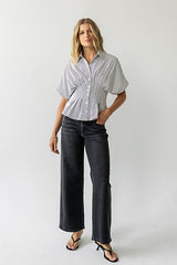 Alec Striped Blouse in White