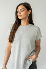 Jensen Knit Top in Grey - FINAL SALE