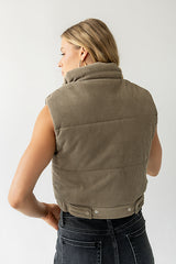 August Corduroy Vest in Sage - FINAL SALE