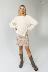 Trace Waffle Knit Top in Cream - FINAL SALE