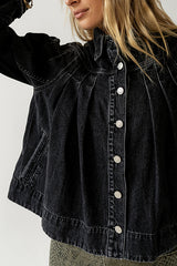 Lennon Denim Jacket in Washed Black - FINAL SALE