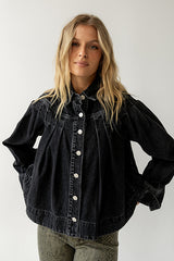 Lennon Denim Jacket in Washed Black - FINAL SALE