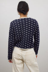 Courtney Scalloped Cardigan in Navy - FINAL SALE