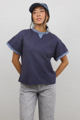 Jace Contrast Tee in Navy - FINAL SALE