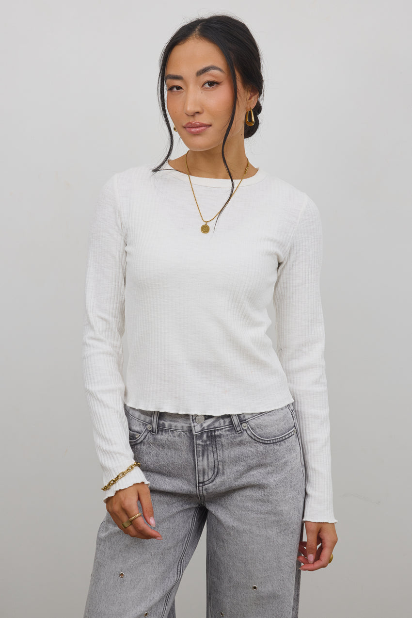 Leif Knit Top in White - FINAL SALE