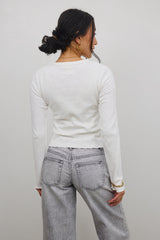 Leif Knit Top in White - FINAL SALE
