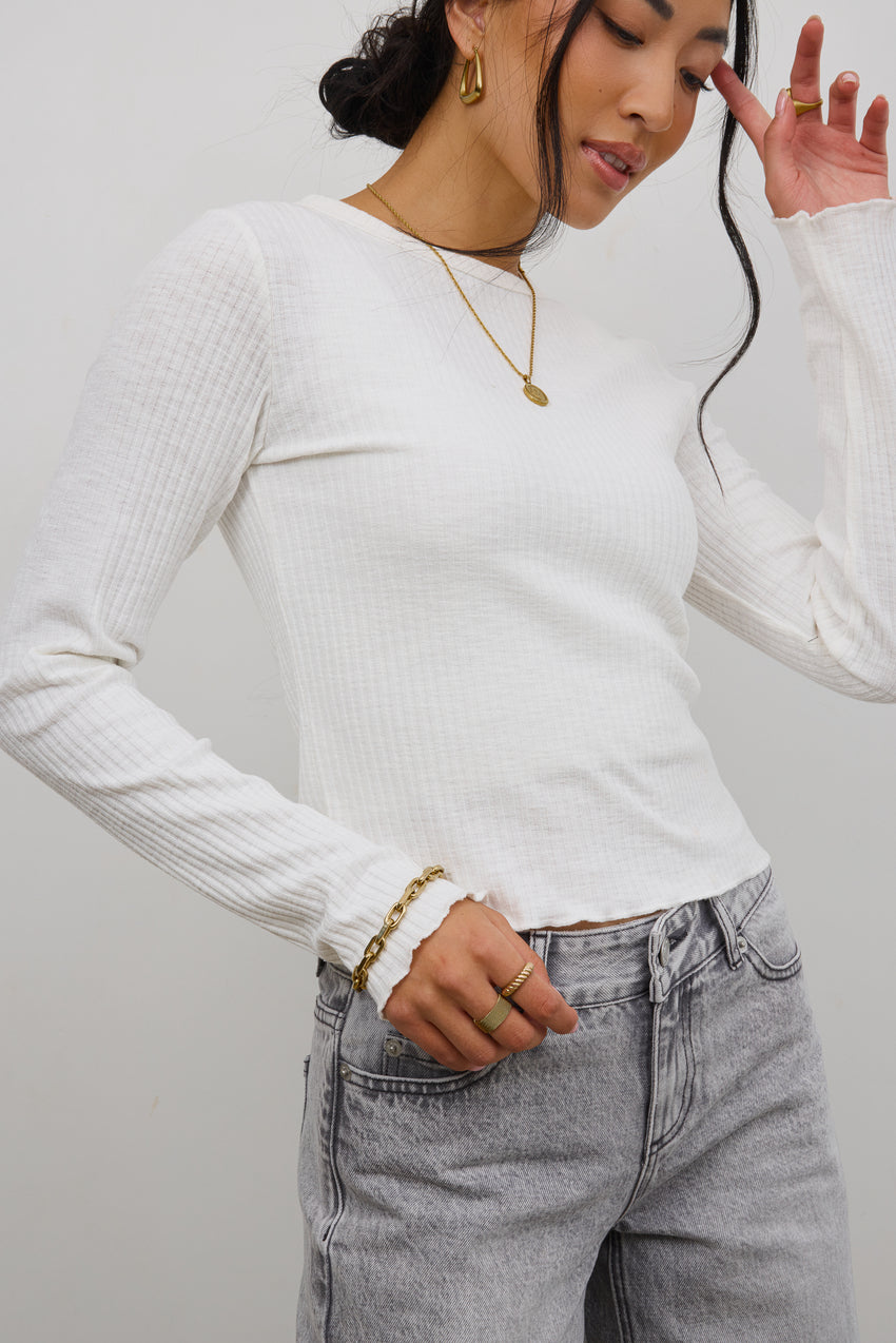Leif Knit Top in White - FINAL SALE