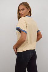 Jace Contrast Tee in Beige - FINAL SALE