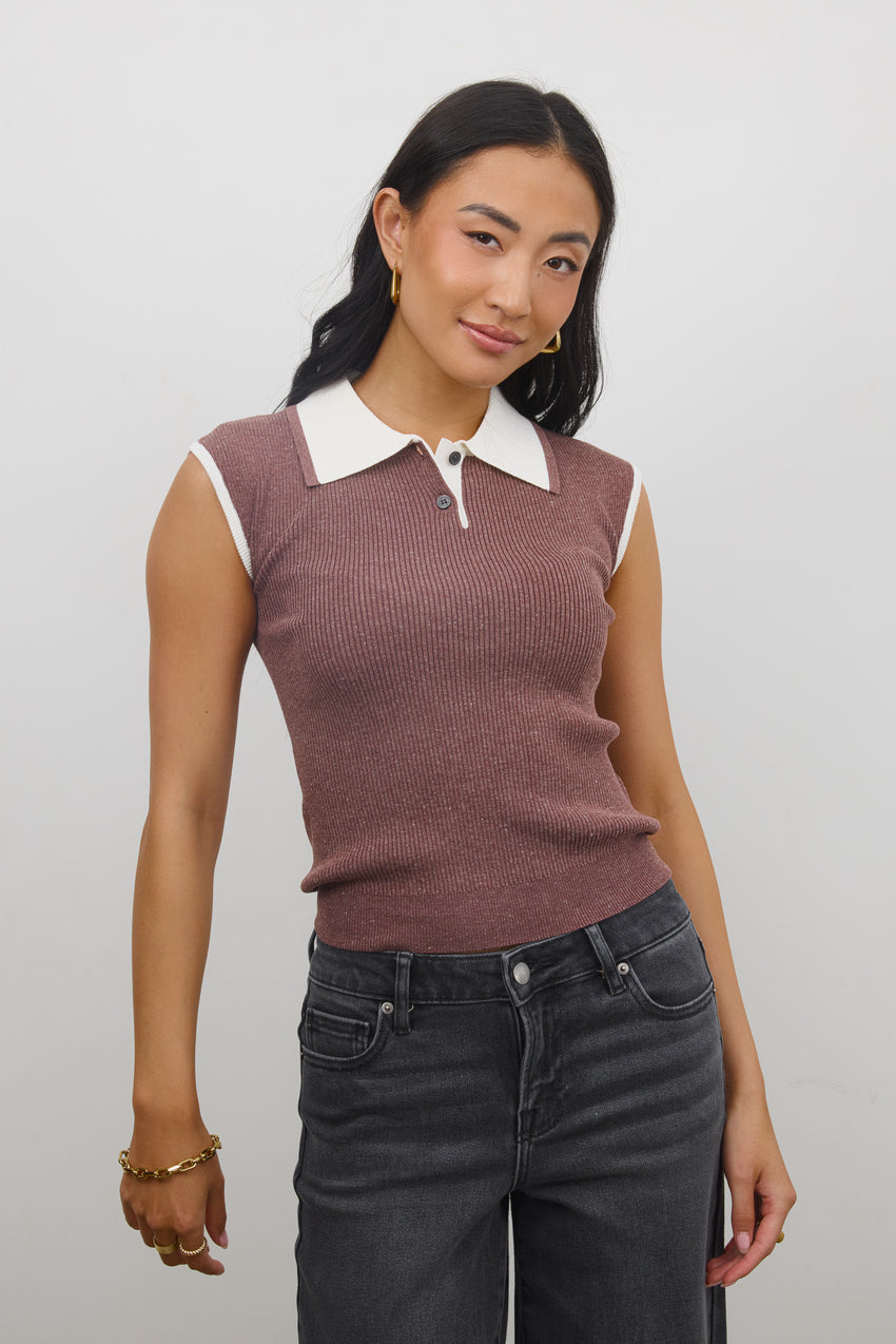 Becca Ribbed Top in Plum - FINAL SALE
