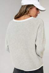 Mandy Contrast Sweater in Grey - FINAL SALE