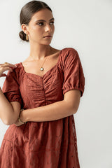 Luca Embroidered Maxi Dress in Dark Berry - FINAL SALE