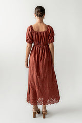 Luca Embroidered Maxi Dress in Dark Berry - FINAL SALE