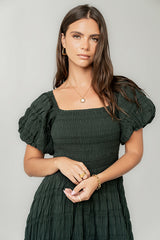 Beckie Smocked Maxi Dress in Green - FINAL SALE