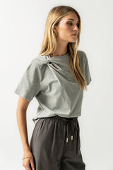 Posie Knot Tee in Heather Grey - FINAL SALE
