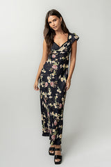 Asa Floral Maxi Dress in Black - FINAL SALE