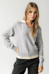 Pattie Collared Sweater in Blue - FINAL SALE