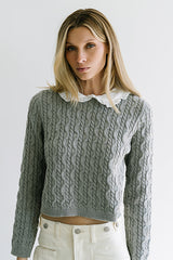 Hayley Collared Sweater in Grey - FINAL SALE