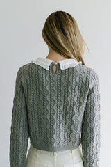 Hayley Collared Sweater in Grey - FINAL SALE