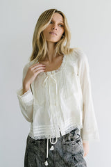 Taylor Sheer Blouse in Ivory - FINAL SALE