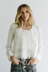 Taylor Sheer Blouse in Ivory - FINAL SALE
