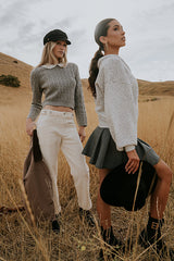 Amber Wide Leg Jeans in Cream - FINAL SALE