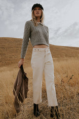 Amber Wide Leg Jeans in Cream - FINAL SALE