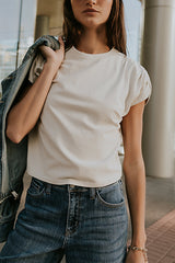 Noelle Ruched Top in Ecru - FINAL SALE