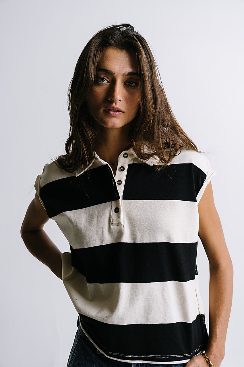 Blake Striped top in Black - FINAL SALE