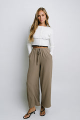 Salma Wide Leg Pants in Taupe - FINAL SALE