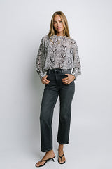 Camille Sheer Blouse in Snake - FINAL SALE