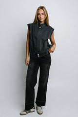 Marcia Cuffed Baggy Jeans in Faded Black - FINAL SALE