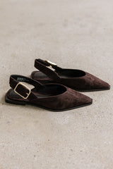 Steve Madden Shay Slingback Flats in Brown Suede