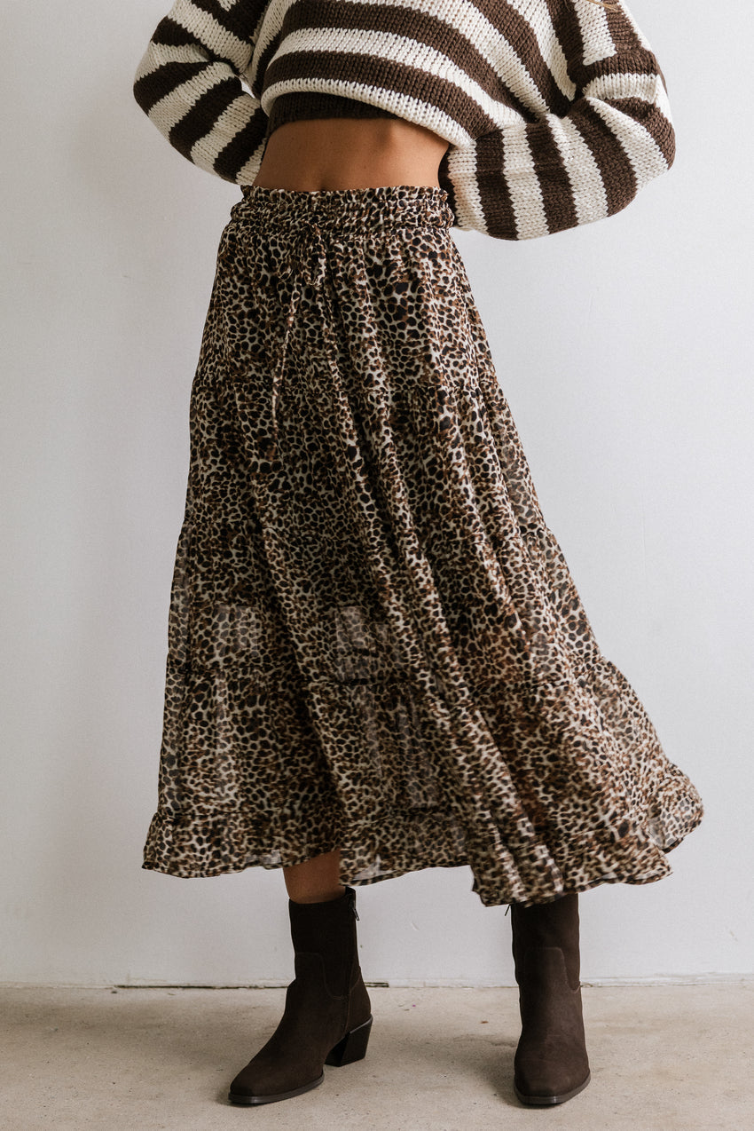 Kayden Leopard Maxi Skirt - FINAL SALE