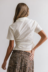 Brandy Ruched Button Up in Cream - FINAL SALE