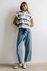 Niko Striped Top in Blue - FINAL SALE