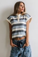 Niko Striped Top in Blue - FINAL SALE