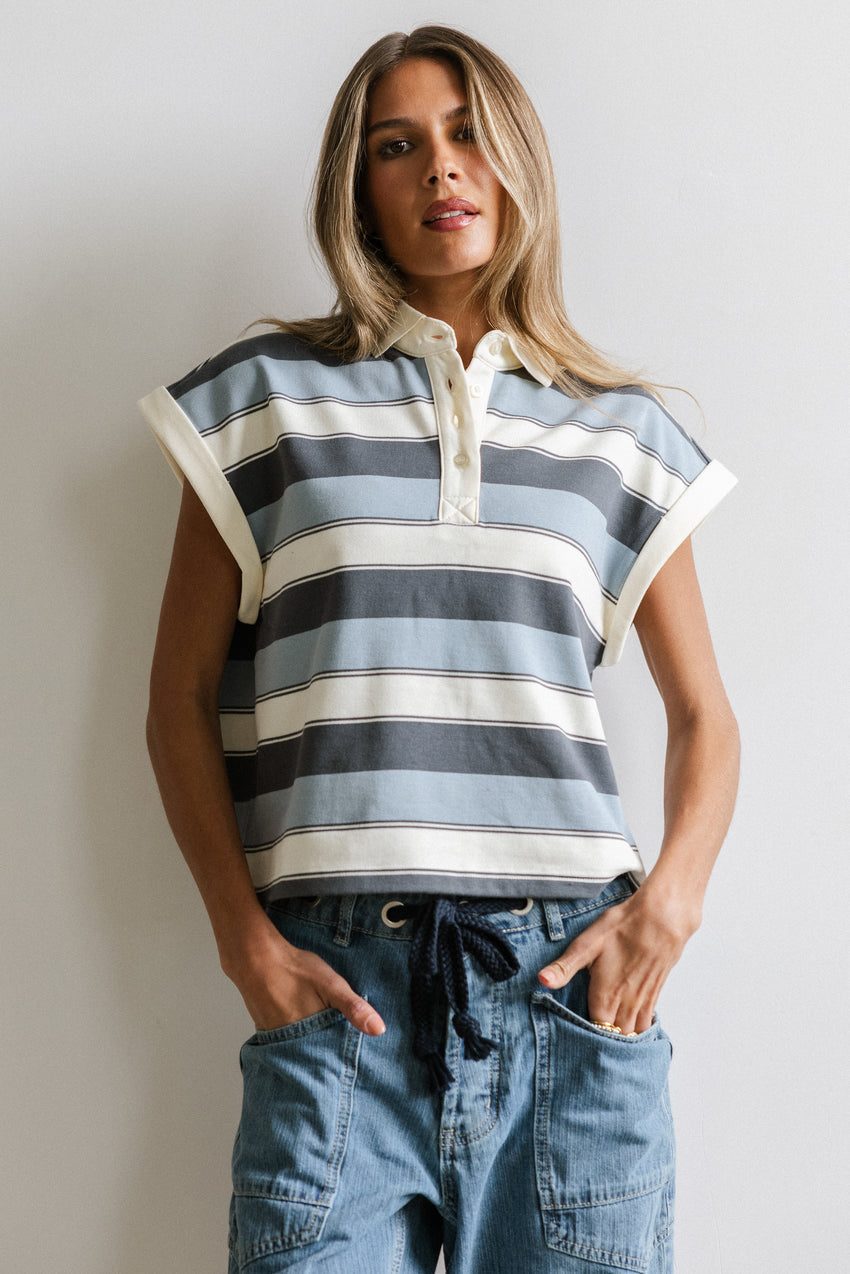 Niko Striped Top in Blue - FINAL SALE