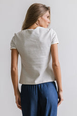 Marcie Striped Tee in Blue - FINAL SALE