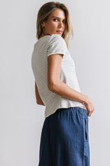 Marcie Striped Tee in Blue - FINAL SALE
