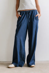 Banks Wide Leg Pants in Dark Wash - FINAL SALE