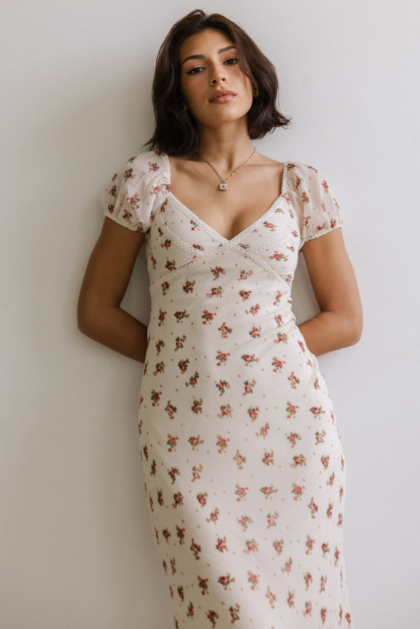 Cammie Floral Maxi Dress in Cream - FINAL SALE