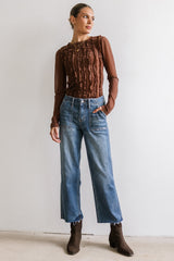 Marie Sheer Top in Brown - FINAL SALE