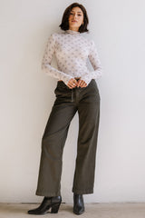 Winnie Floral Crinkle Top in Ivory - FINAL SALE