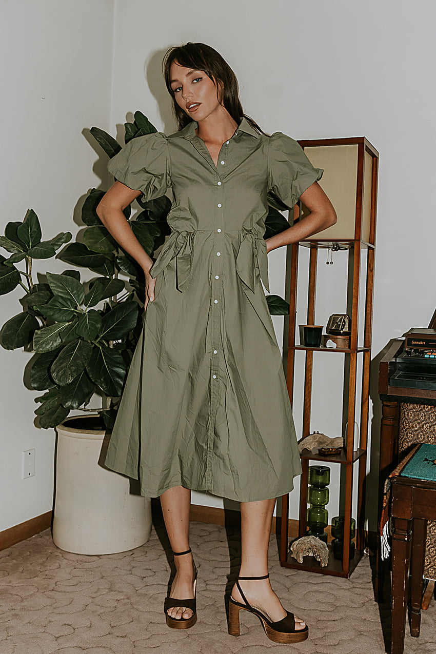 Terry Collared Midi Dress - FINAL SALE