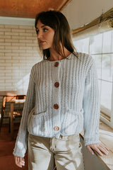 Holland Chunky Knit Cardigan in Blue - FINAL SALE