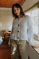 Holland Chunky Knit Cardigan in Blue - FINAL SALE