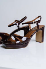 Josie Block Heel in Burgundy