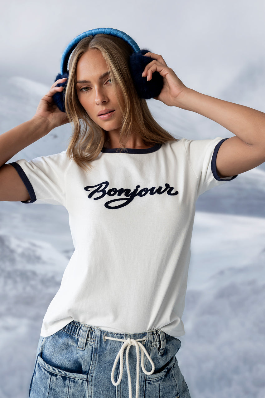 Bonjour Knit Top in Navy - FINAL SALE