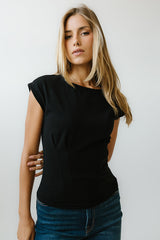 Tam Pleated Top in Black